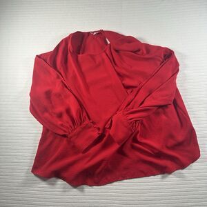 Maurice Beautiful Sexy Red Blouse With Open Long Sleeves Size 1x